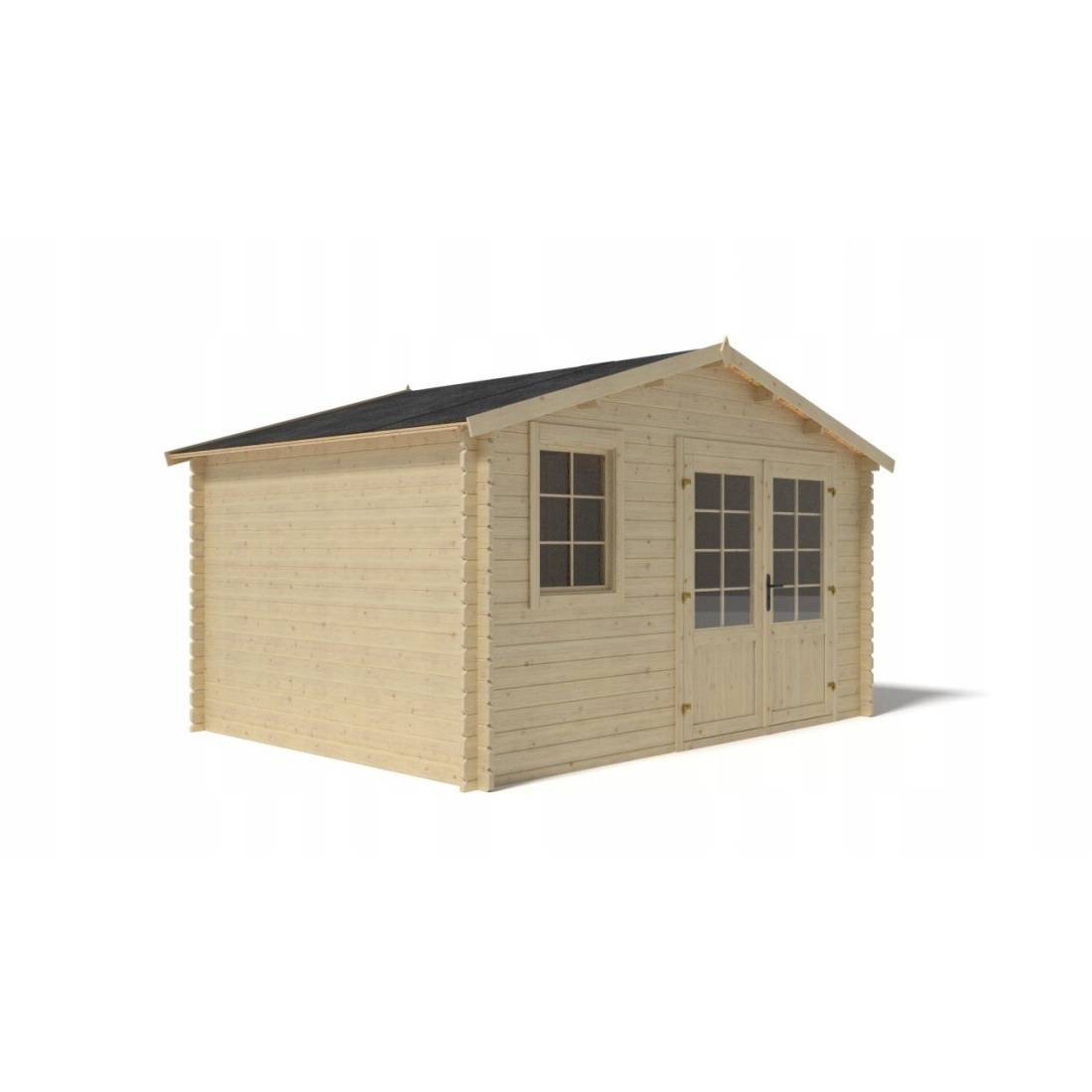 Altanka - Abri de jardin en bois - 11.7m2 - 3.9x3m - Ep. 34mm - Couleur: naturel - DOM561 - ALTANKA - Image 7