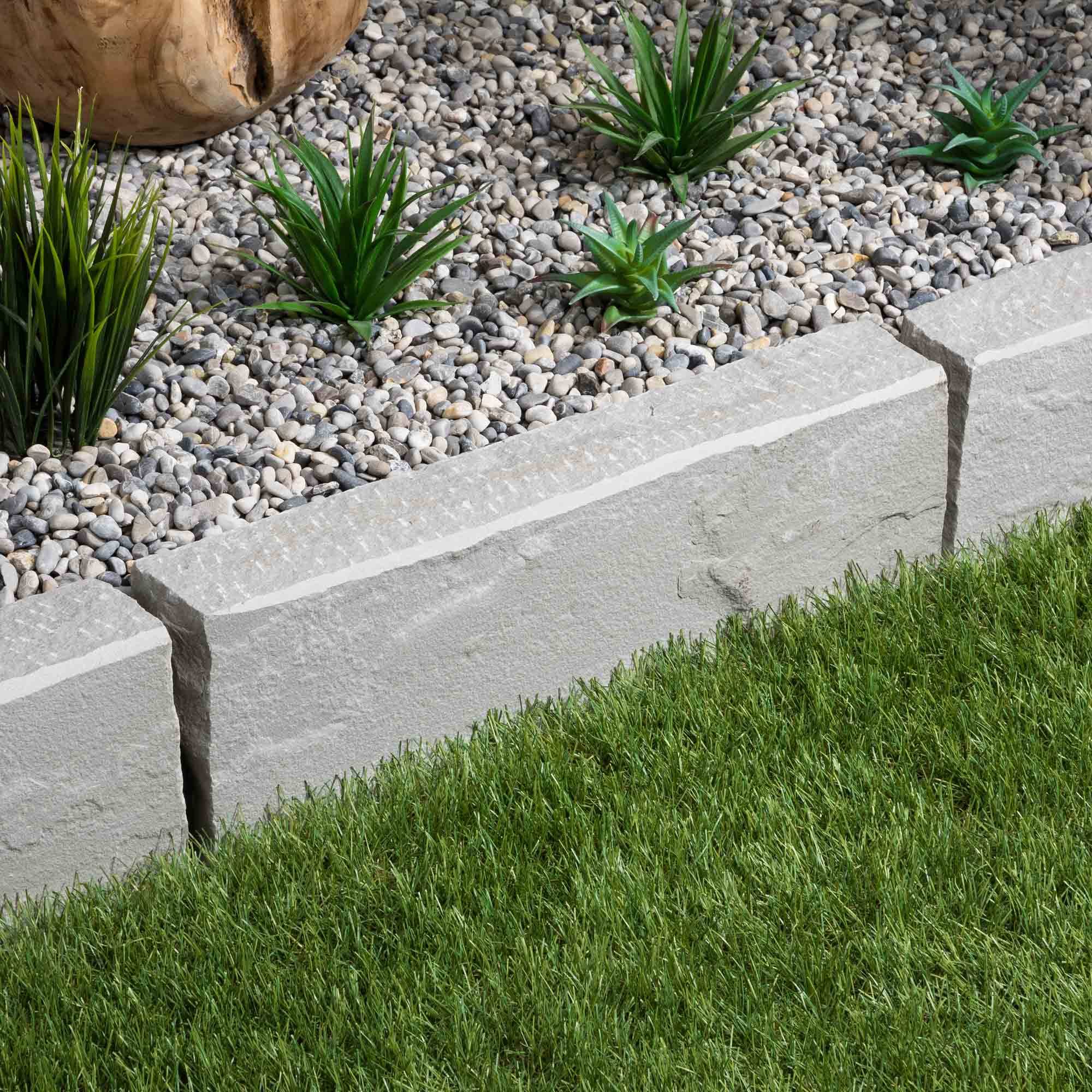 Bordure de jardin Grès Kandla Gris 50x20x8 cm (lot de 15 bordures soit 7,5 mètres) - RO'MA NATURE - Image 1