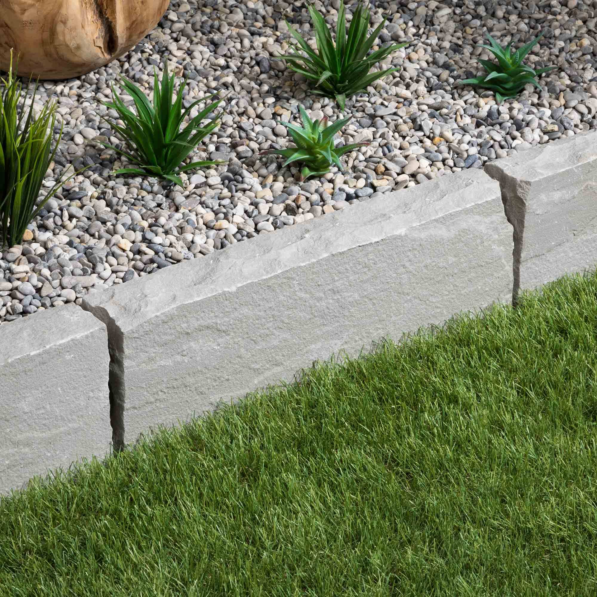 Bordure de jardin Grès Kandla Gris 50x20x8 cm (lot de 15 bordures soit 7,5 mètres) - RO'MA NATURE - Image 2