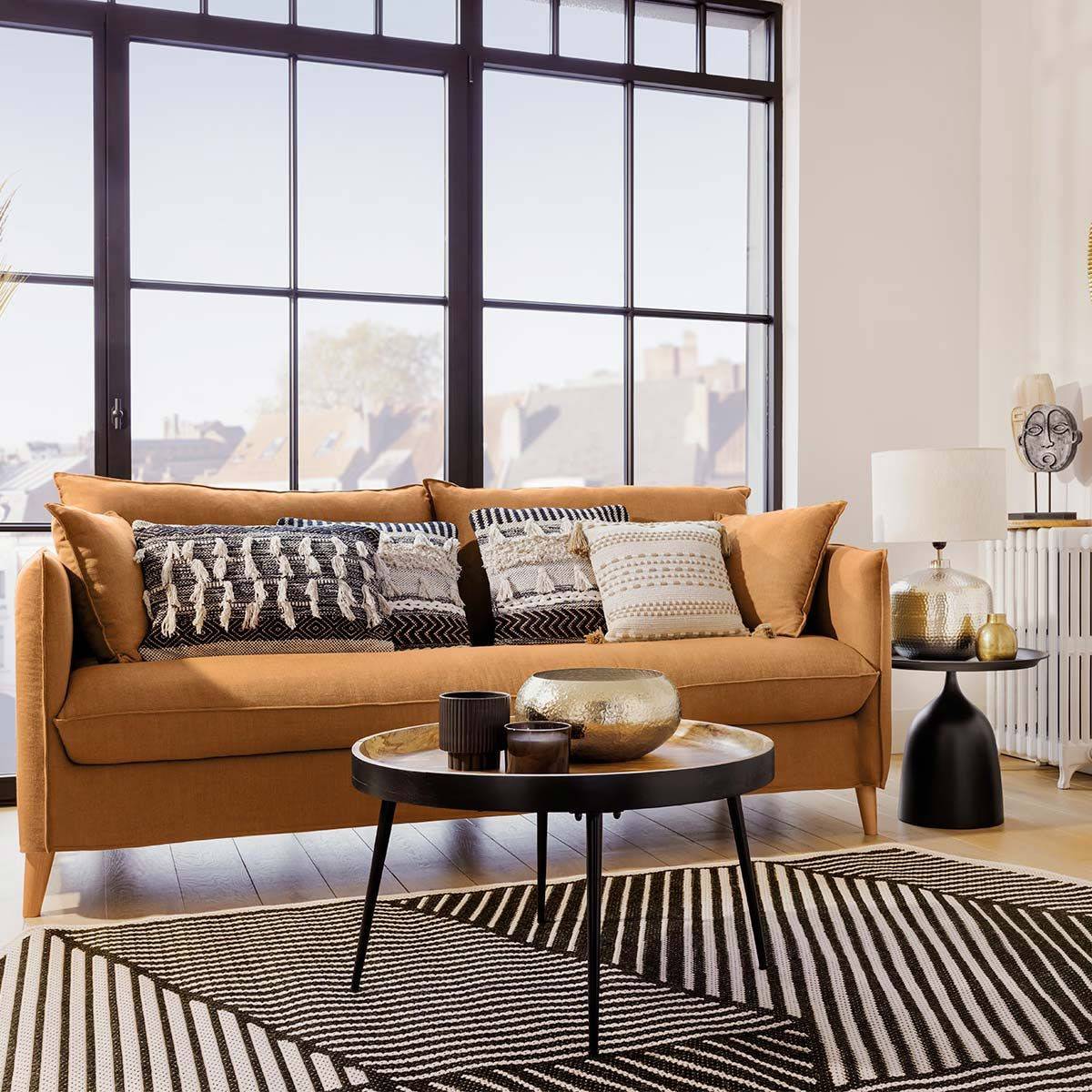 Tapis décoratif Noir pour extérieur ou intérieur en polypropylène 160 x 230 cm - Image 3