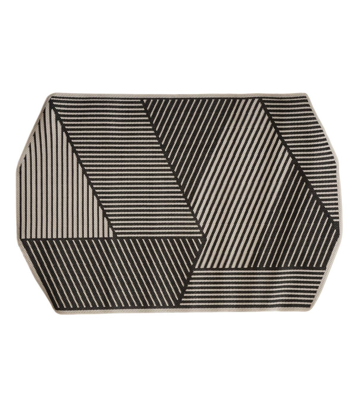 Tapis décoratif Noir pour extérieur ou intérieur en polypropylène 160 x 230 cm - Image 1