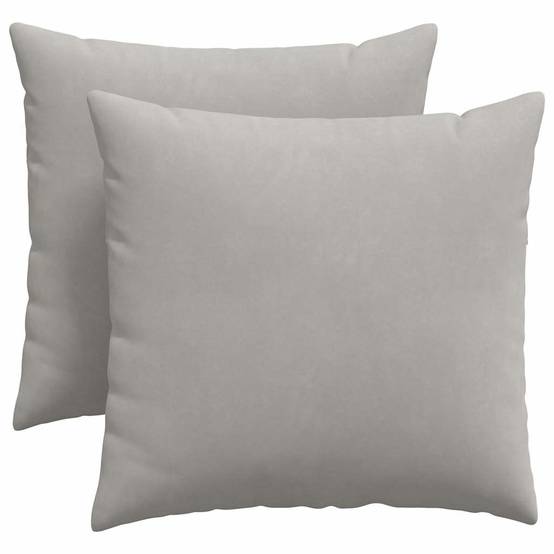 Lot de 2 Coussins Décoratifs Tissu Confortable avec Housse Amovible pour Salon Gris Clair 45x45 cm – ComfortXL Outdoor Living - Image 2