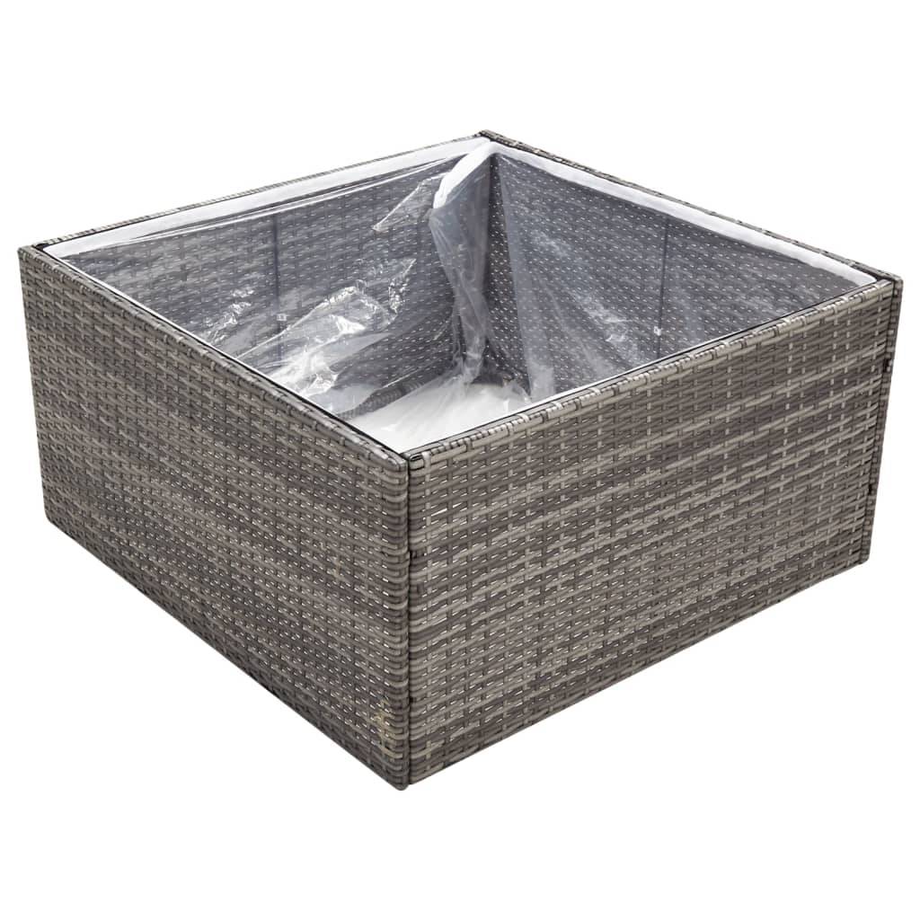 Prolenta Premium - Jardinière rotin gris  80 x 80 x 40 cm  - Prolenta premium p351.6 - Image 3