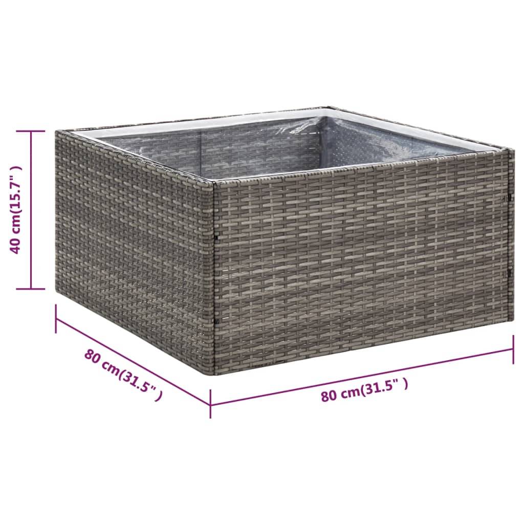 Prolenta Premium - Jardinière rotin gris  80 x 80 x 40 cm  - Prolenta premium p351.6 - Image 6
