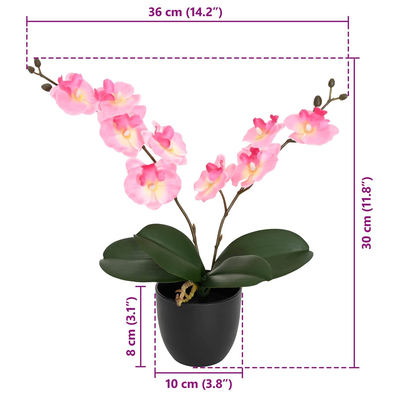 Orchidée artificielle tissu et PE rose 36 x 10 x 30 cm - PANGIVO - Image 5