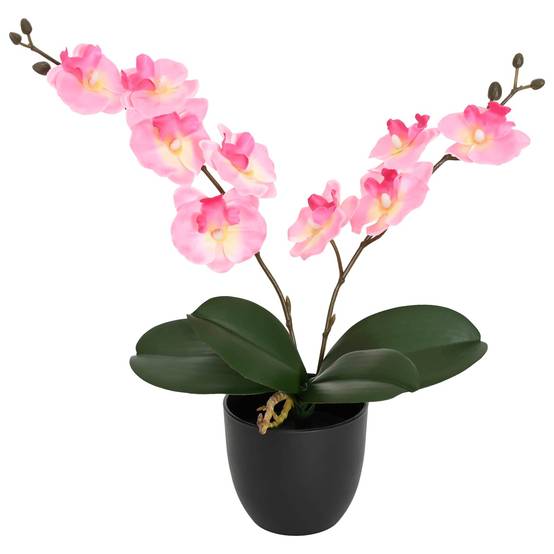 Orchidée artificielle tissu et PE rose 36 x 10 x 30 cm - PANGIVO - Image 2