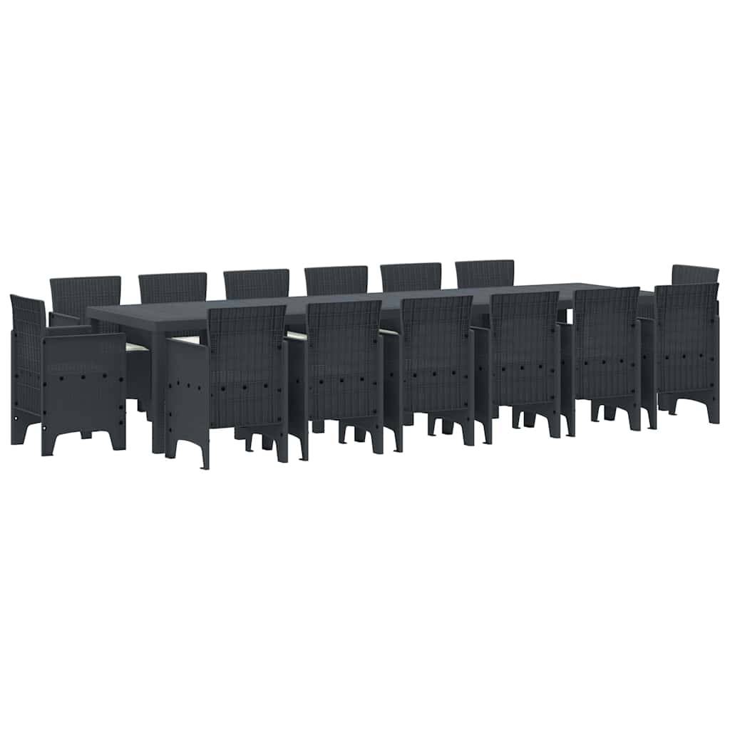 ComfortXL - Table et Chaises de Jardin 14 Places Résine Tressée Ensemble Grande Capacité pour Extérieur Anthracite – ComfortXL Outdoor Living - Image 2