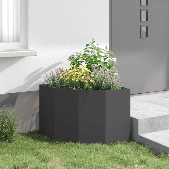 Vidaxl - Jardinière d'Angle Noir 60 x 60 x 50 cm Acier vidaXL 883661 - Image 5