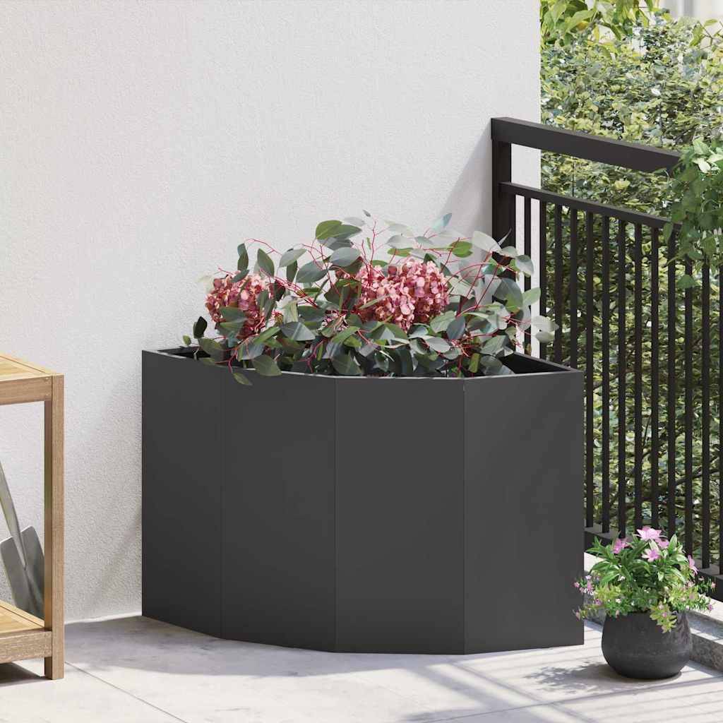 Vidaxl - Jardinière d'Angle Noir 60 x 60 x 50 cm Acier vidaXL 883661 - Image 1