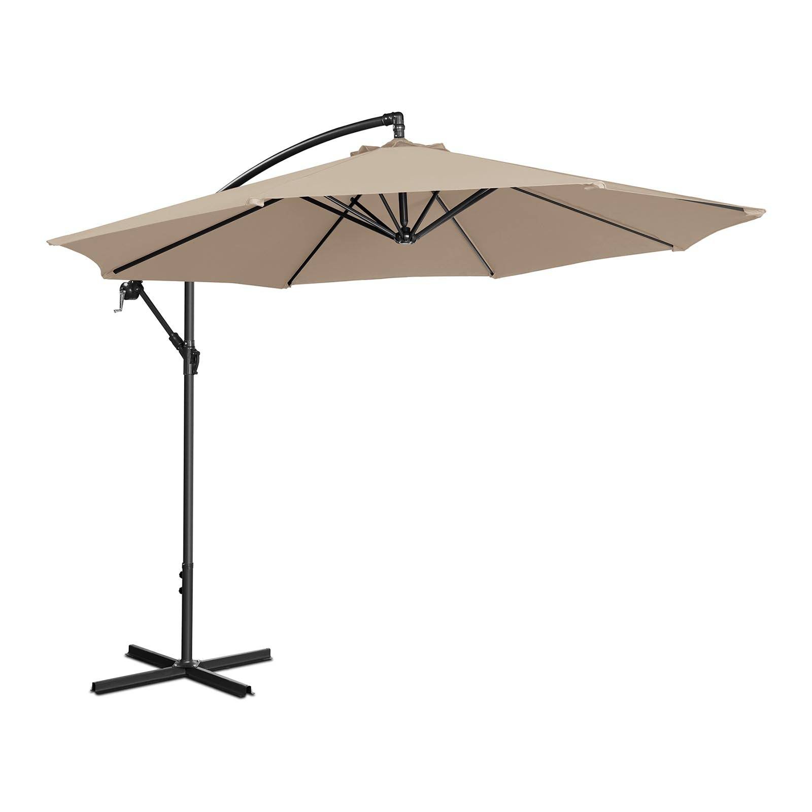 Helloshop26 - Parasol déporté rond diamètre 300 cm inclinable parasol excentré parasol de jardin crème - Image 1