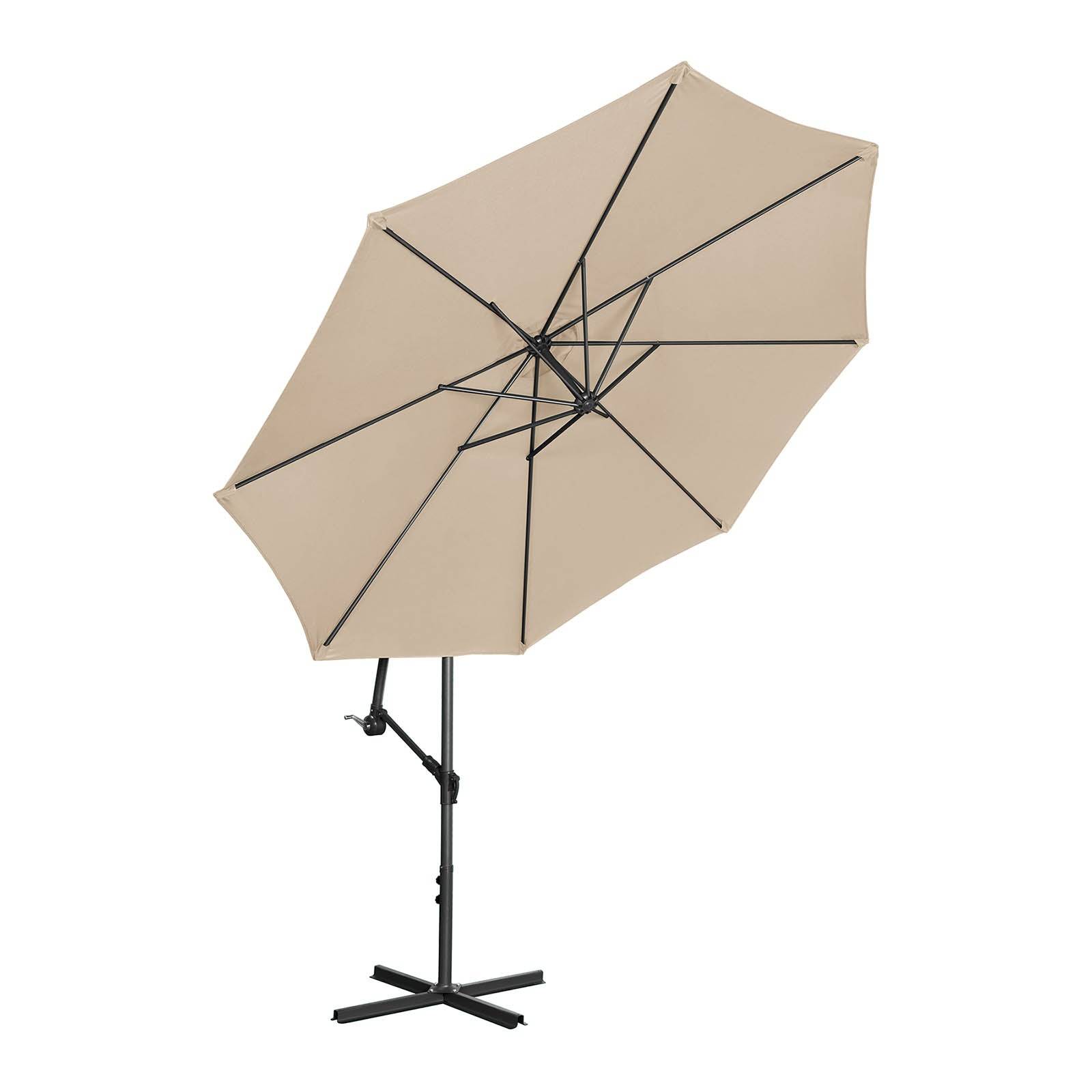 Helloshop26 - Parasol déporté rond diamètre 300 cm inclinable parasol excentré parasol de jardin crème - Image 3
