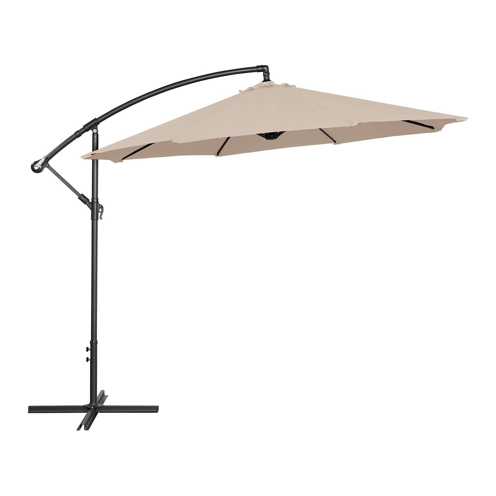 Helloshop26 - Parasol déporté rond diamètre 300 cm inclinable parasol excentré parasol de jardin crème - Image 2