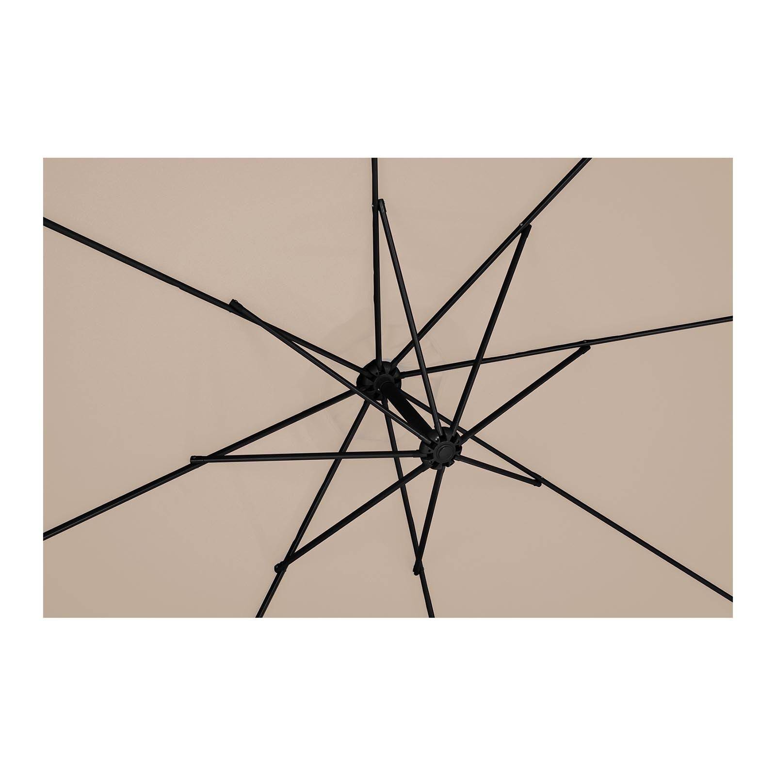 Helloshop26 - Parasol déporté rond diamètre 300 cm inclinable parasol excentré parasol de jardin crème - Image 5