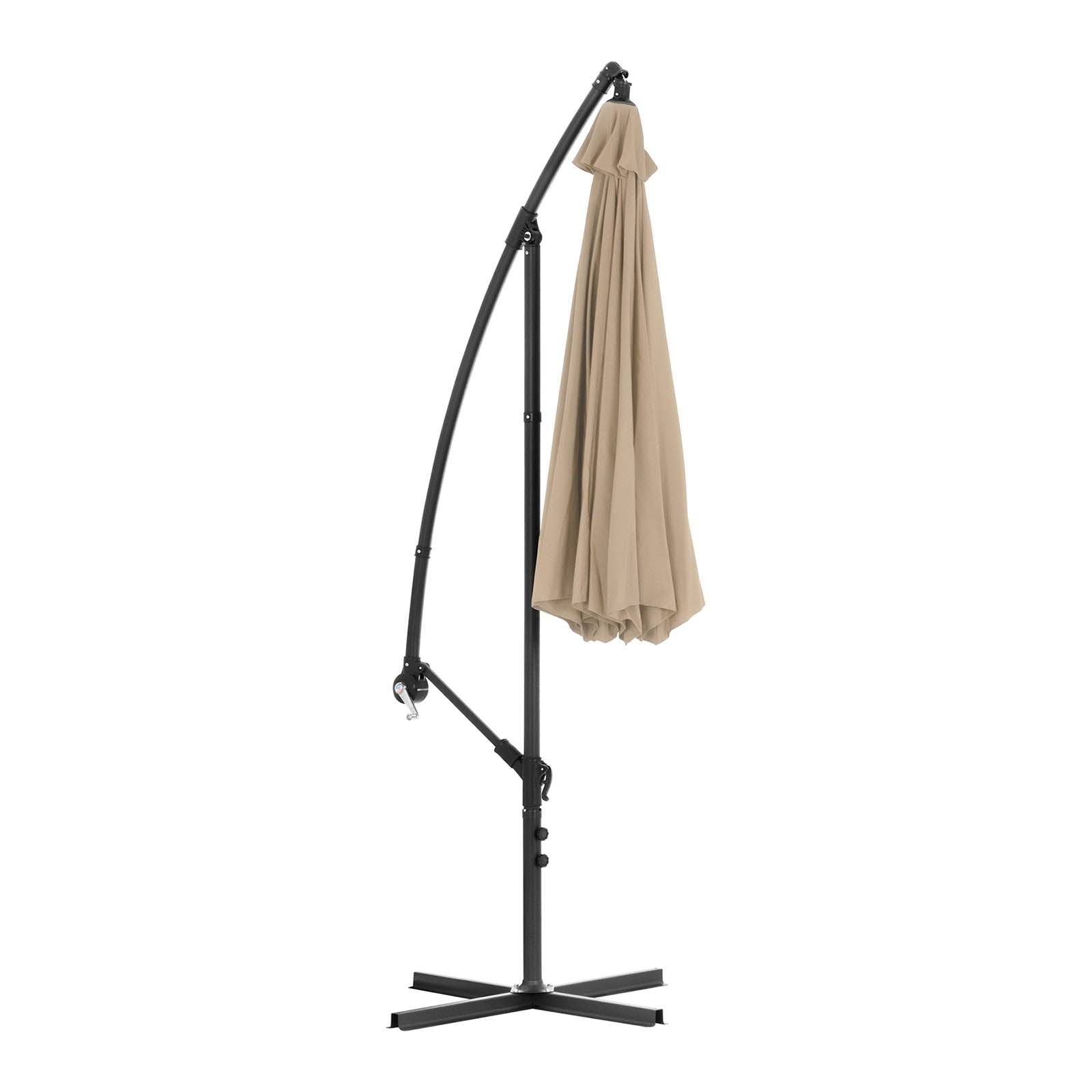 Helloshop26 - Parasol déporté rond diamètre 300 cm inclinable parasol excentré parasol de jardin crème - Image 4