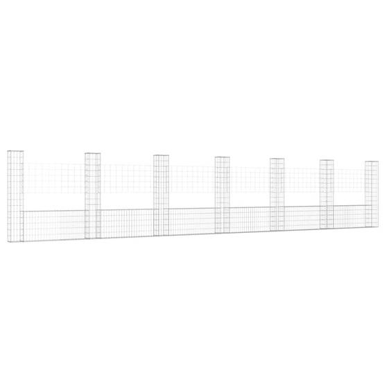 PANGIVO - Panier de gabion en fer argenté 740 x 20 x 150 cm avec 7 poteaux - PANGIVO - Image 2