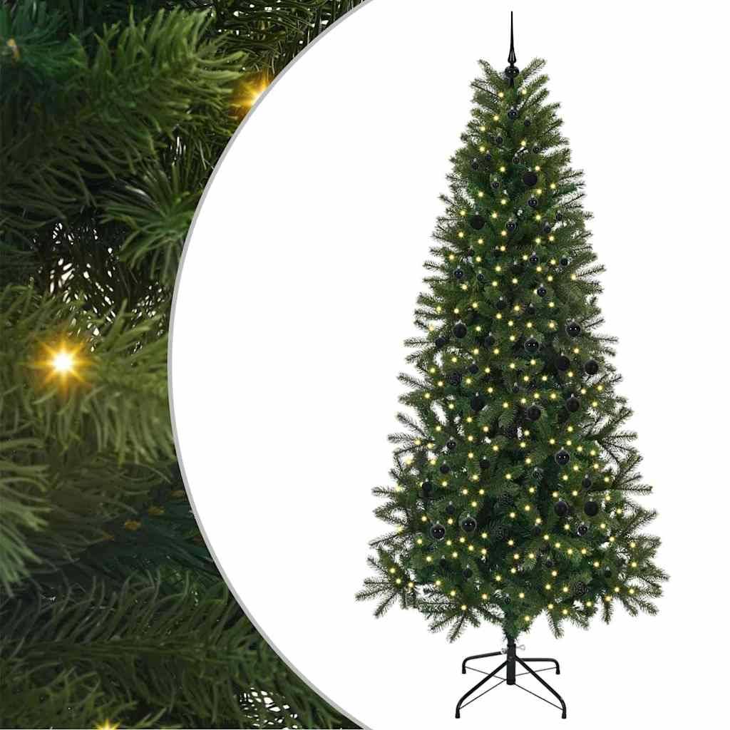 Sapin de Noël | Arbre de Noël artificiel avec 300 LED Vert 240 cm PE et PVC Maison Chic - Image 1