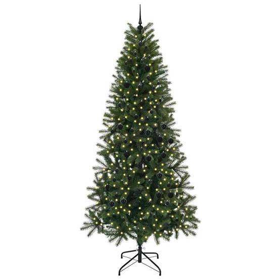 Sapin de Noël | Arbre de Noël artificiel avec 300 LED Vert 240 cm PE et PVC Maison Chic - Image 3