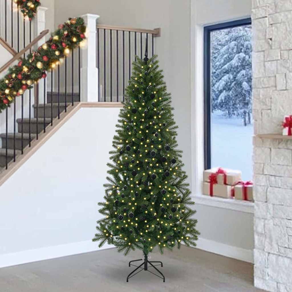 Sapin de Noël | Arbre de Noël artificiel avec 300 LED Vert 240 cm PE et PVC Maison Chic - Image 2