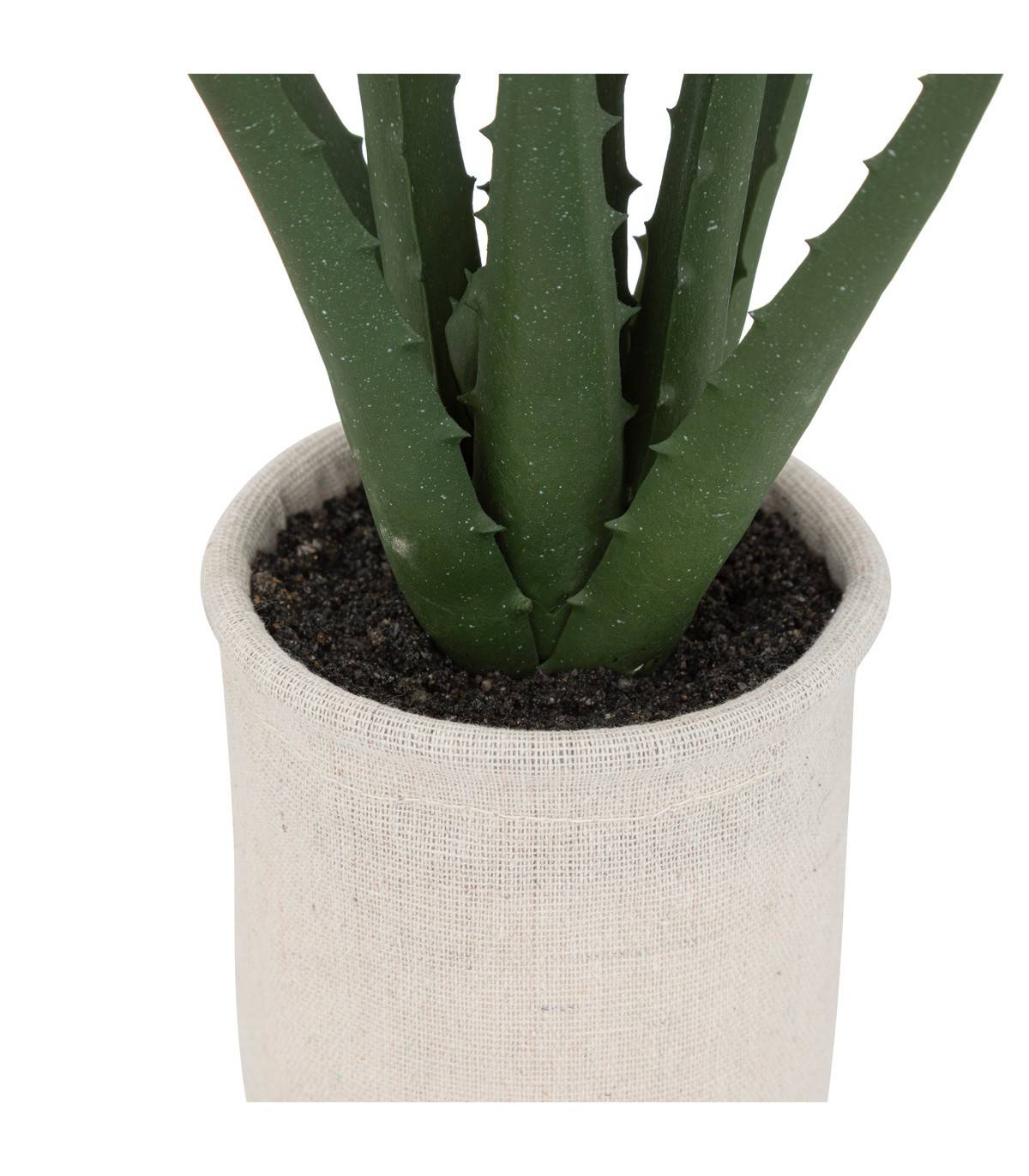 Plante artificielle Aloe vera Pot en coton H 29 cm - Image 3