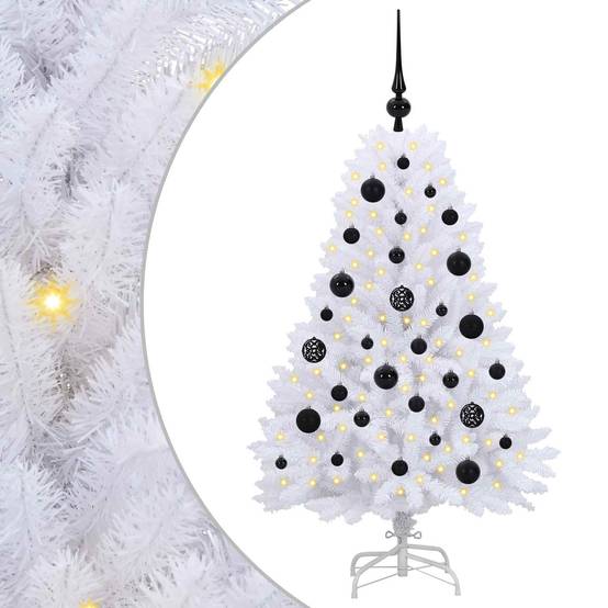 Sapin de Noël | Arbre de Noël Artificiel à Branches Articulées Blanc 120 cm Maison Chic - Image 1