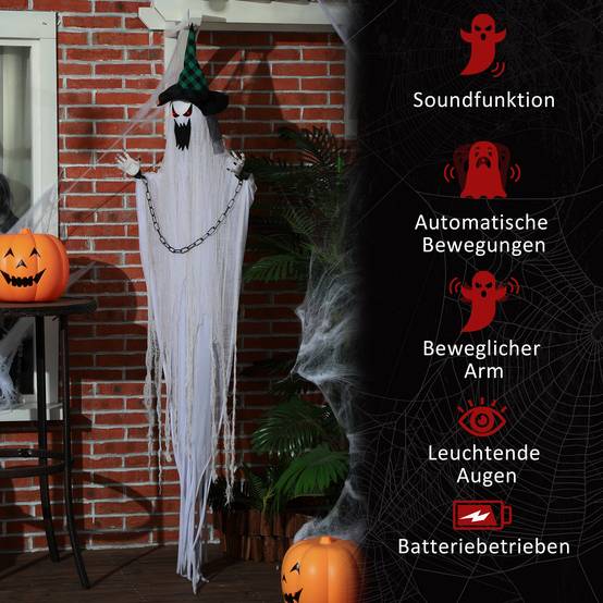 Sans Marque - Fantôme Halloween, hurlement et mouvement, batterie - Image 9