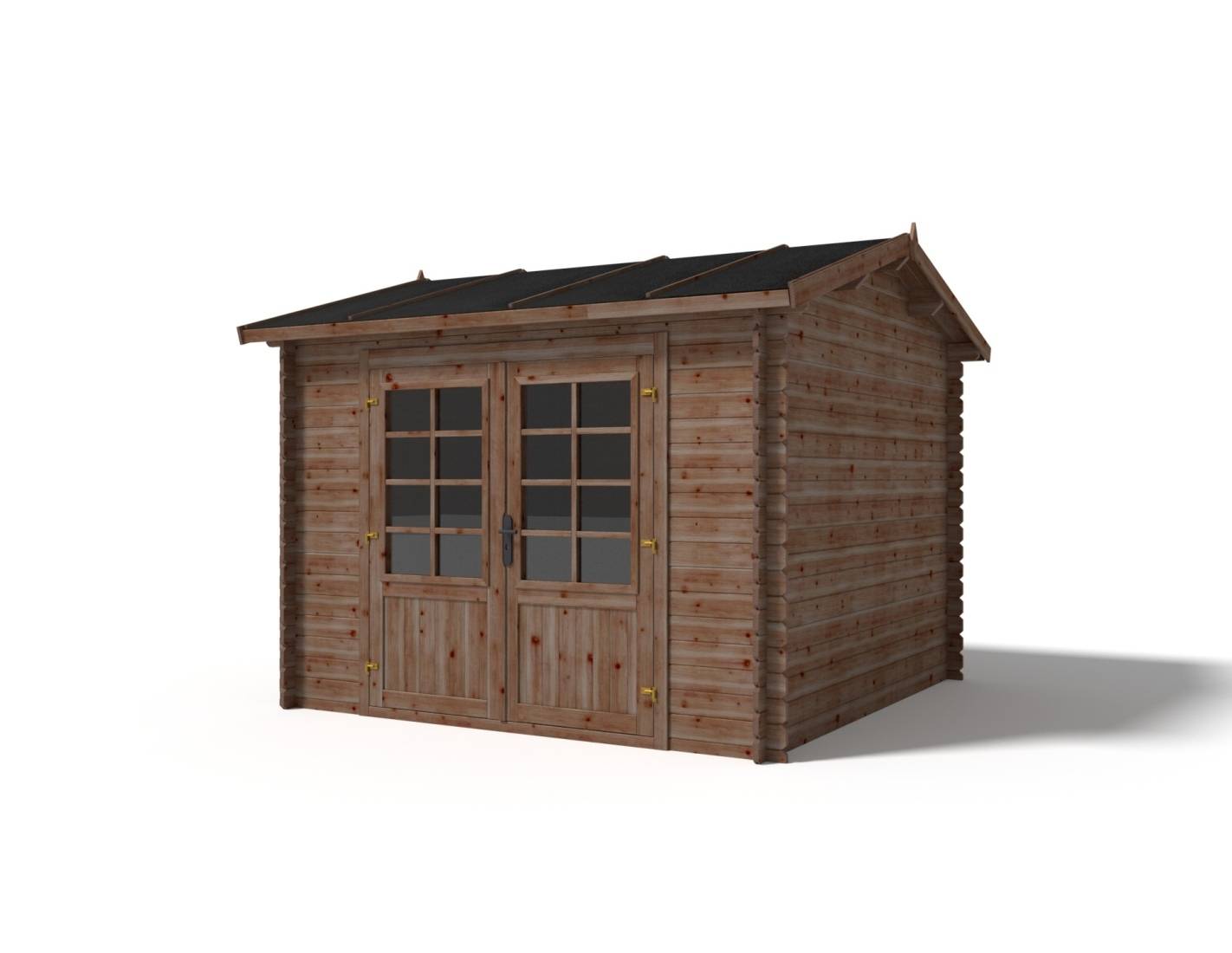 Altanka - Abri de jardin en bois - 9m2 - 3x3m - Traité - Ep. 28mm - Couleur: marron - DOM636 - ALTANKA - Image 1