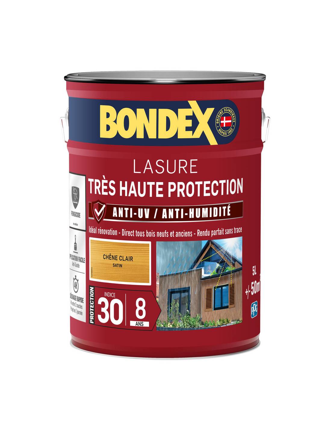 Bondex - Lasure 8ans Très Haute Protection Satiné Bidon 5l - Bondex
