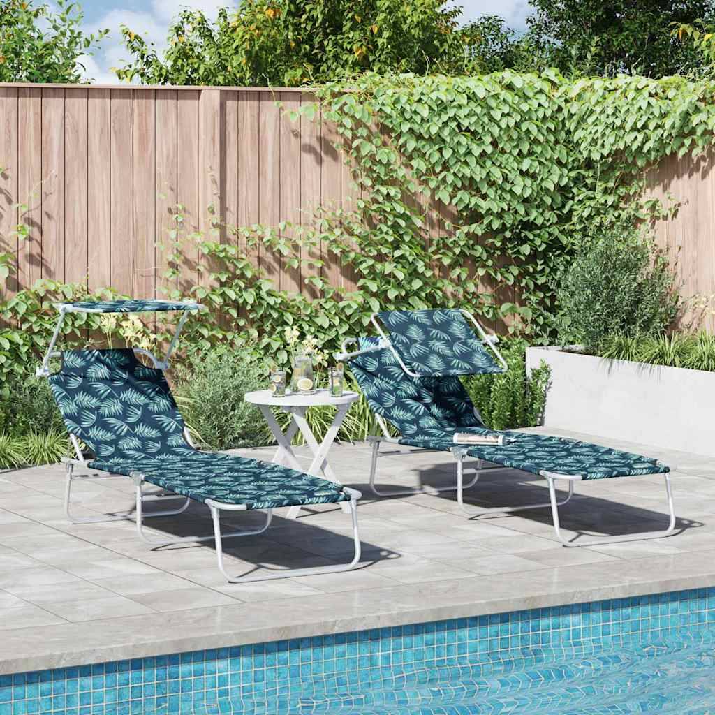 PANGIVO - Transat Vert Polyester 58 x 188 x 77 cm 2 pcs, Poids :10.6kg - PANGIVO