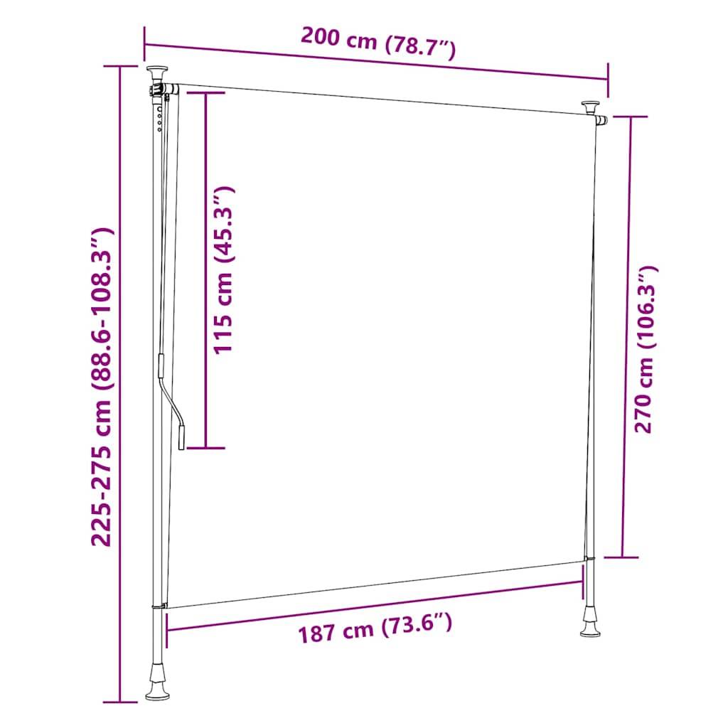 Vidaxl - Store roulant d'extérieur orange et blanc 200x270cm tissu acier vidaXL 368771 - Image 9