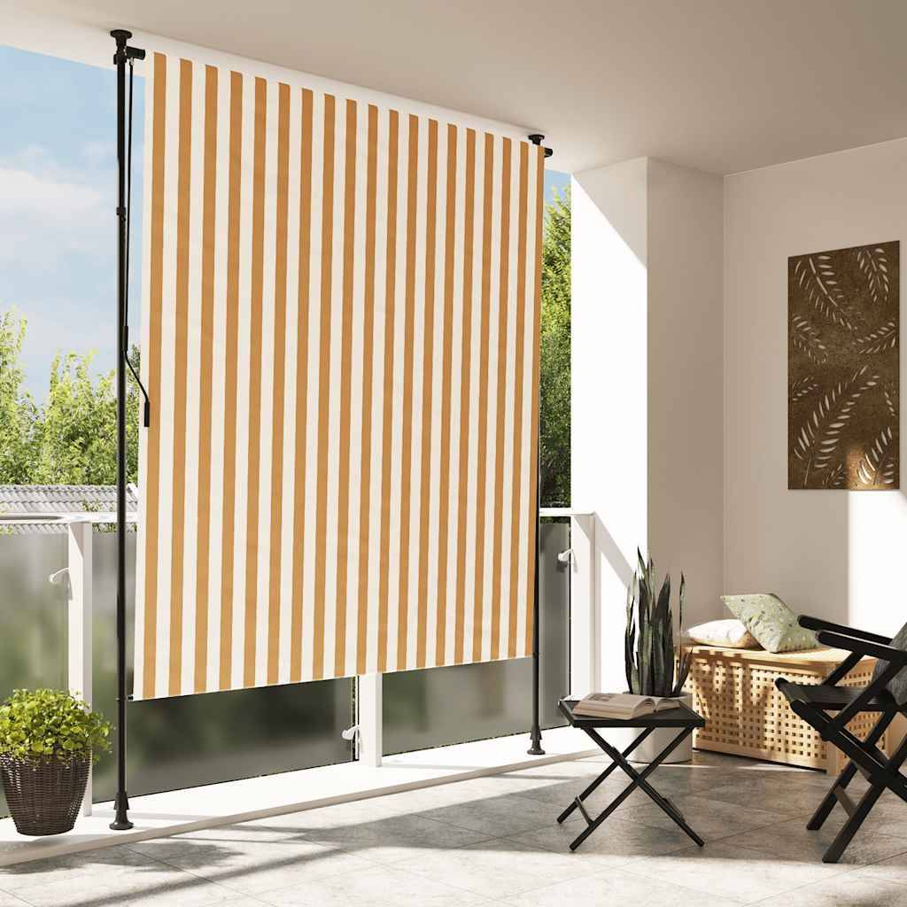 Vidaxl - Store roulant d'extérieur orange et blanc 200x270cm tissu acier vidaXL 368771 - Image 1