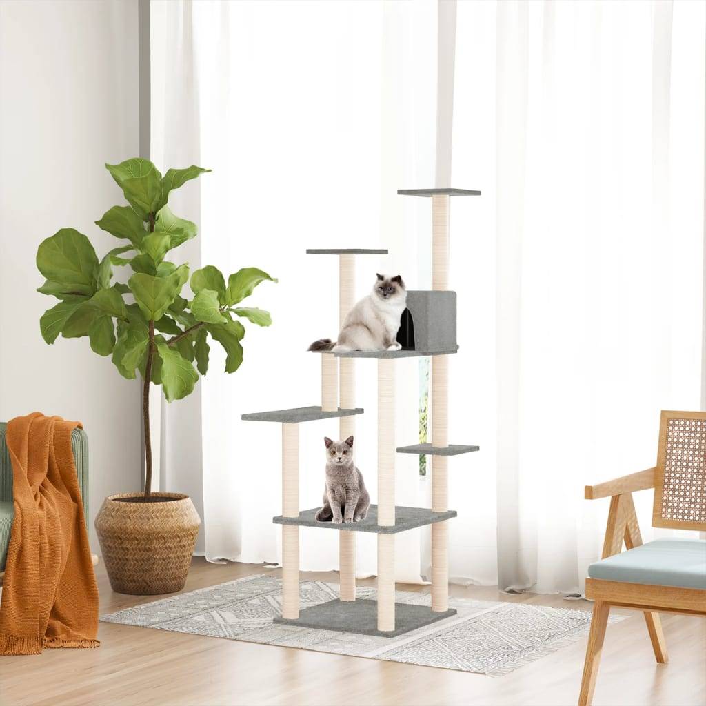 Vidaxl - Arbre à chat avec griffoirs en sisal Gris clair 153 cm vidaXL 171637 - Image 1