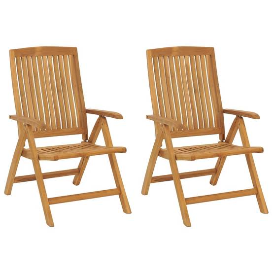 ComfortXL - Lot de 2 Fauteuils de Jardin Relax Pliants en Teck Massif avec Coussins Confortables Taupe – ComfortXL Outdoor Living - Image 3