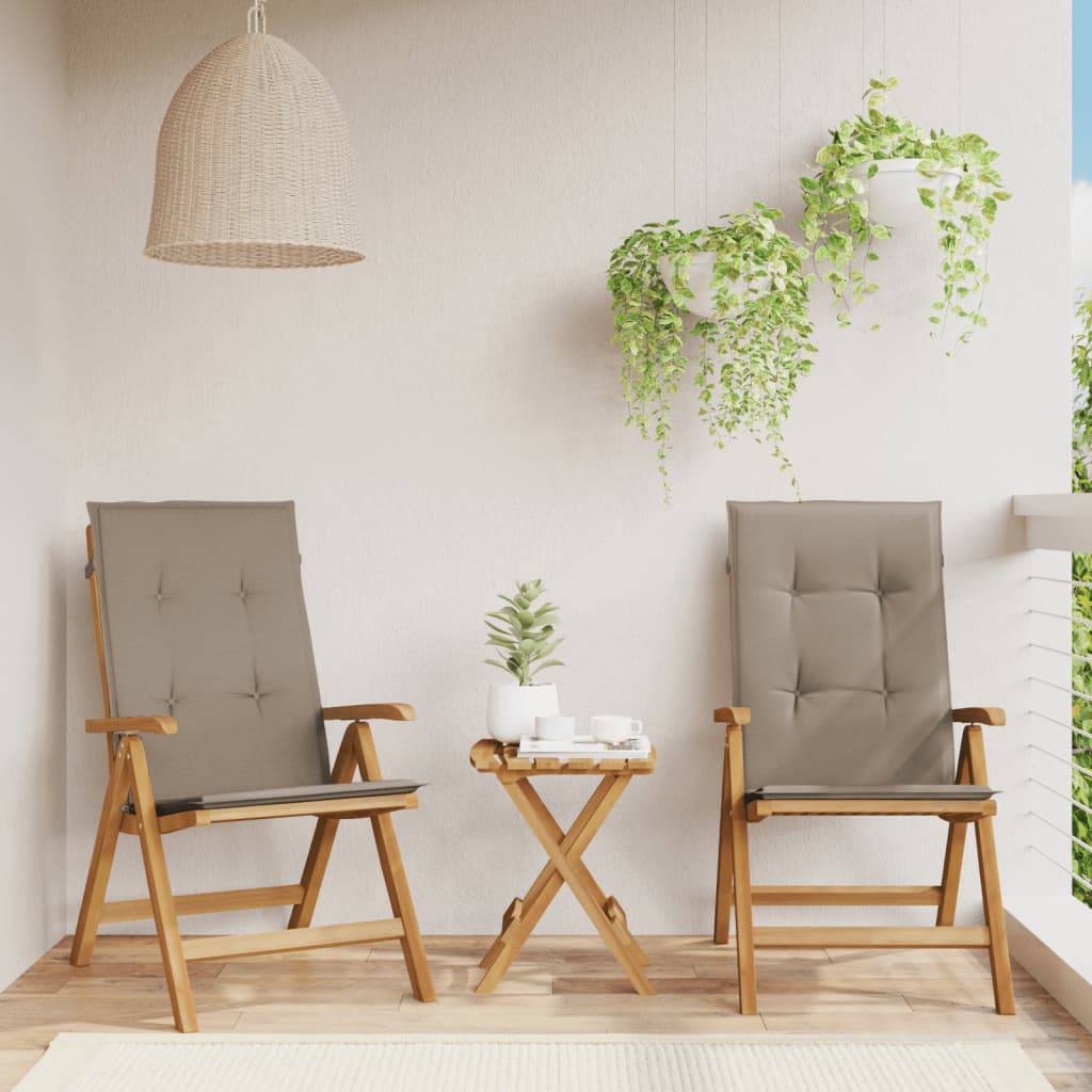 ComfortXL - Lot de 2 Fauteuils de Jardin Relax Pliants en Teck Massif avec Coussins Confortables Taupe – ComfortXL Outdoor Living - Image 1