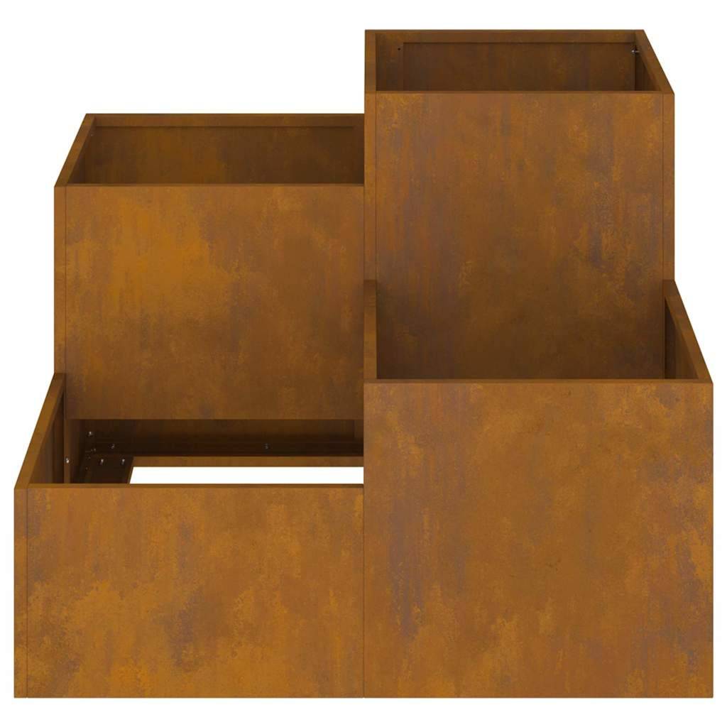 Cache-pot | Bac à fleurs de jardin Rouillé 80 x 80 x 60 cm Acier patiné - Image 5