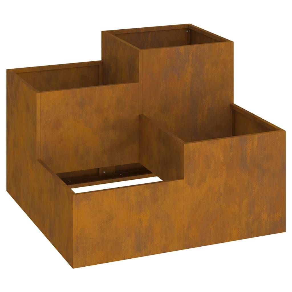Cache-pot | Bac à fleurs de jardin Rouillé 80 x 80 x 60 cm Acier patiné - Image 1