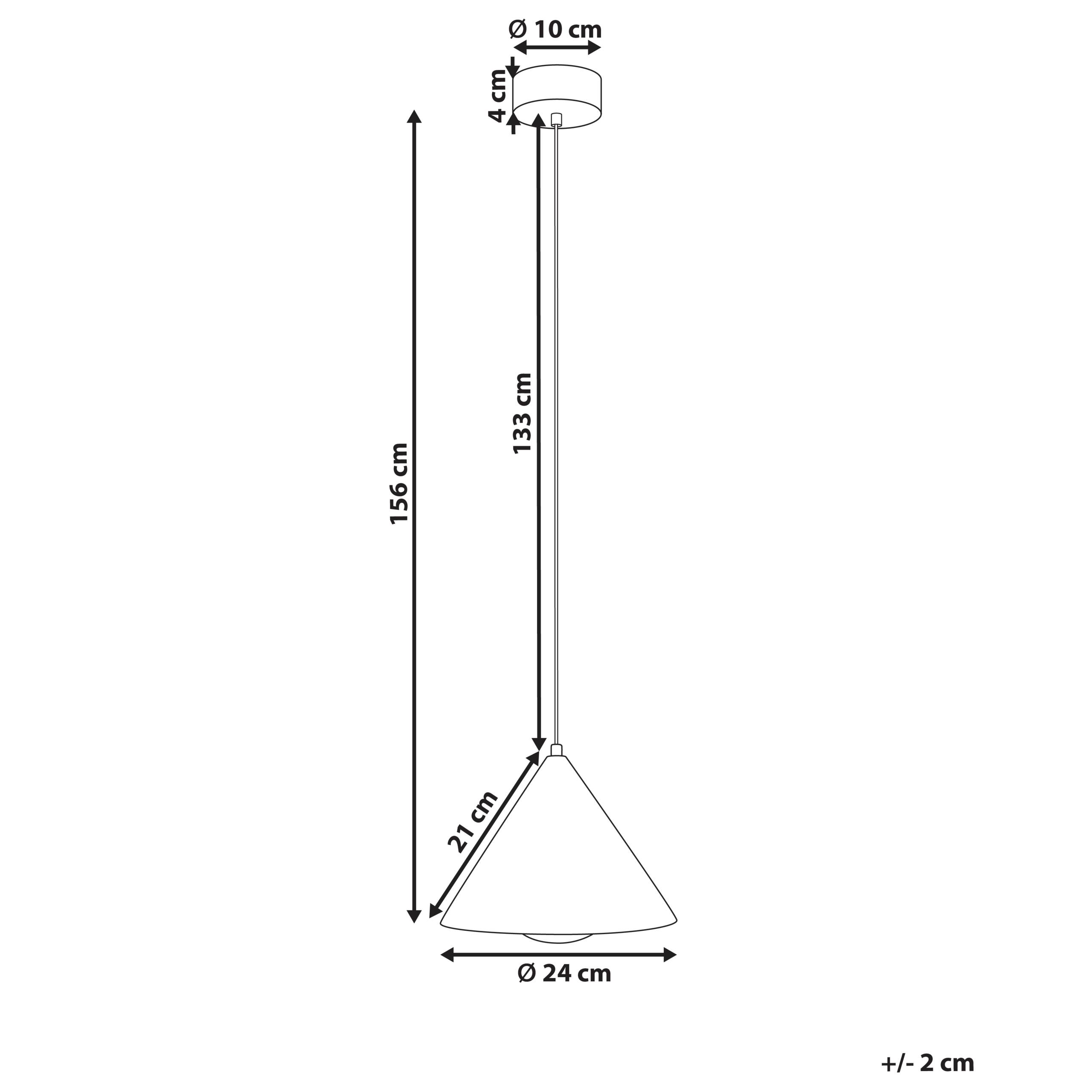 Beliani - Lampe suspension Métal Noir LEYRE - 24x24x156- Beliani - Image 3
