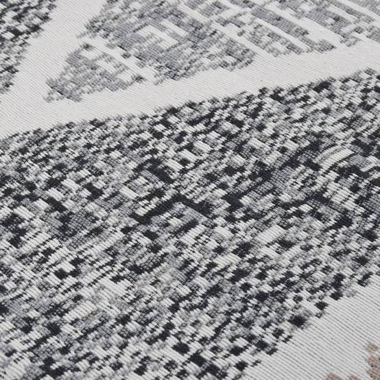 Tapis Réversible en Coton Lavable en Machine pour Salon ou Chambre Noir et Gris 120x180 cm – ComfortXL Outdoor Living - Image 4