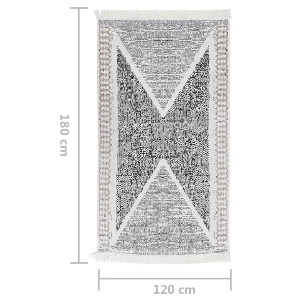 Tapis Réversible en Coton Lavable en Machine pour Salon ou Chambre Noir et Gris 120x180 cm – ComfortXL Outdoor Living - Image 7