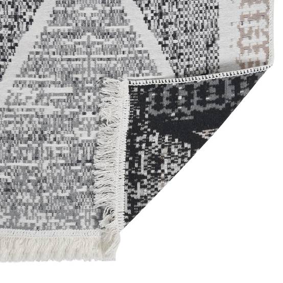 Tapis Réversible en Coton Lavable en Machine pour Salon ou Chambre Noir et Gris 120x180 cm – ComfortXL Outdoor Living - Image 5