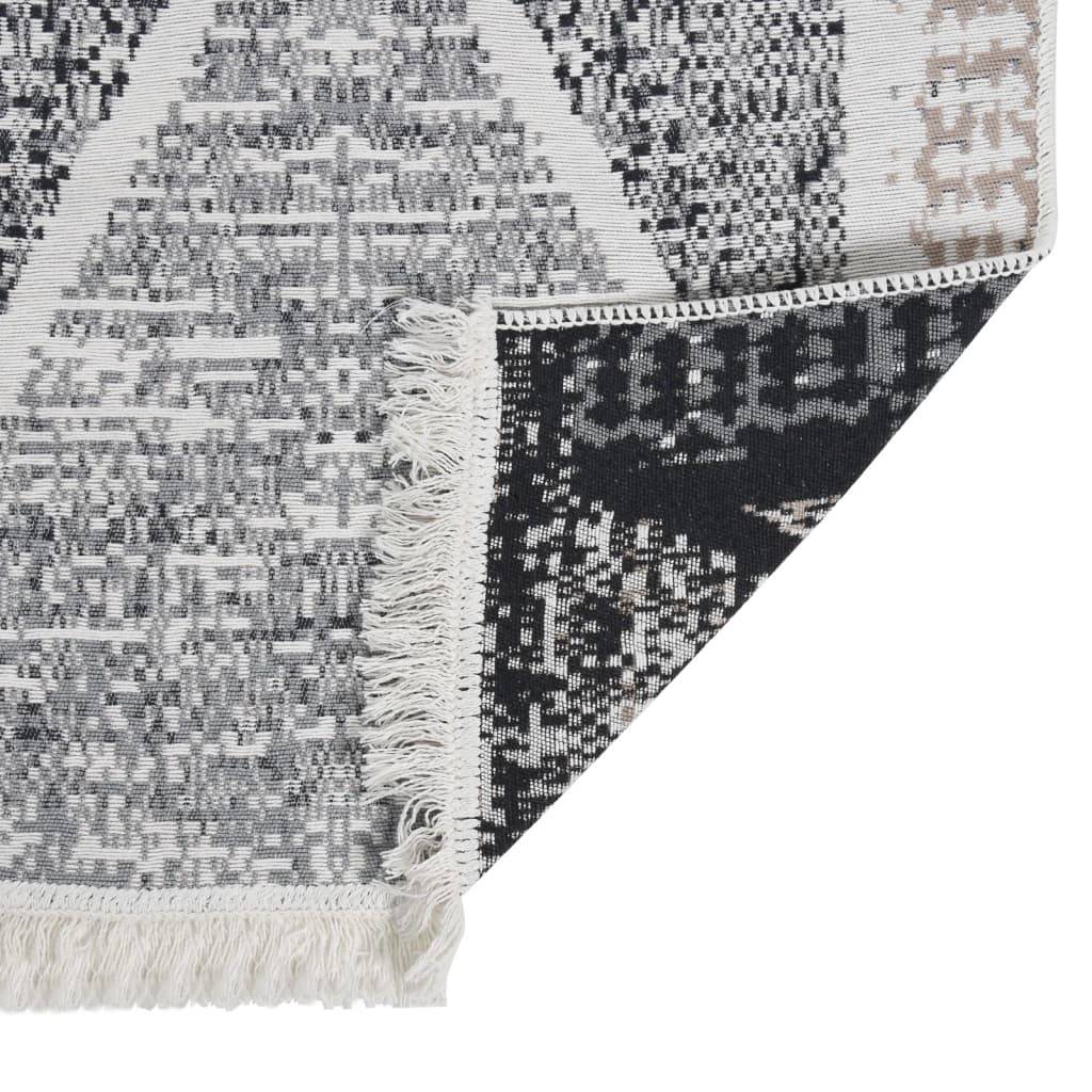 Tapis Réversible en Coton Lavable en Machine pour Salon ou Chambre Noir et Gris 120x180 cm – ComfortXL Outdoor Living - Image 5