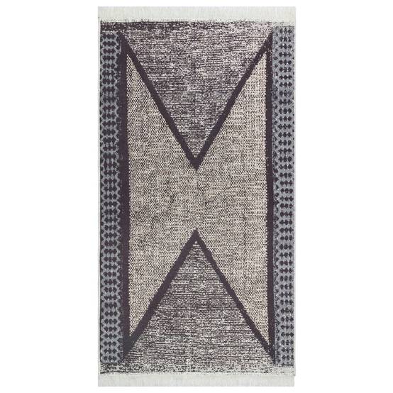 Tapis Réversible en Coton Lavable en Machine pour Salon ou Chambre Noir et Gris 120x180 cm – ComfortXL Outdoor Living - Image 2