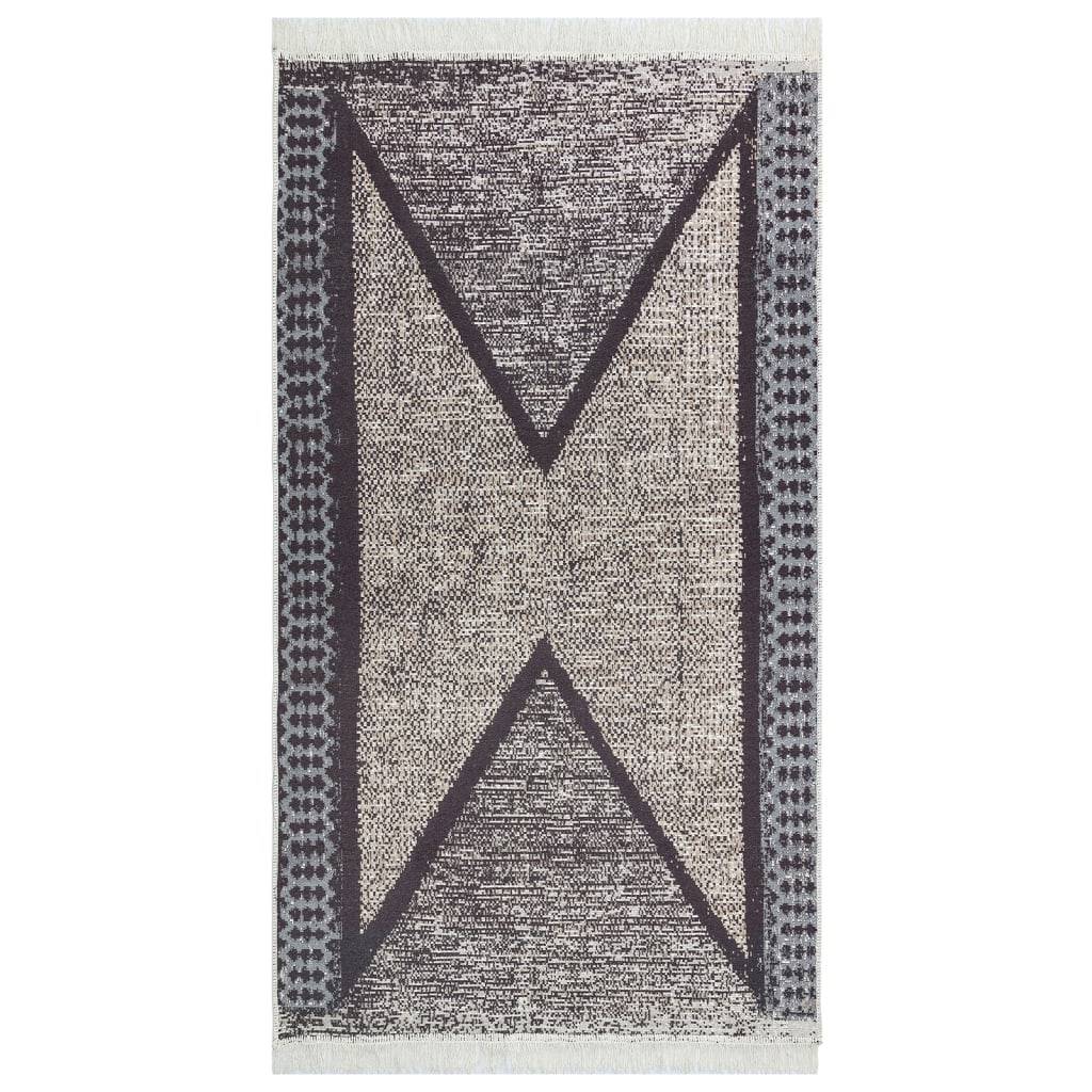 Tapis Réversible en Coton Lavable en Machine pour Salon ou Chambre Noir et Gris 120x180 cm – ComfortXL Outdoor Living - Image 2