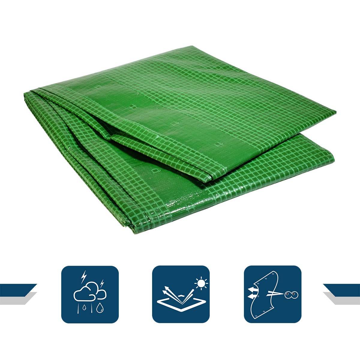 Bâche Jardin 4x6 m VR170JD - Bâche Armée Verte - Haute Qualité - Imperméable - Résistance Anti-UV TECPLAST - Image 2