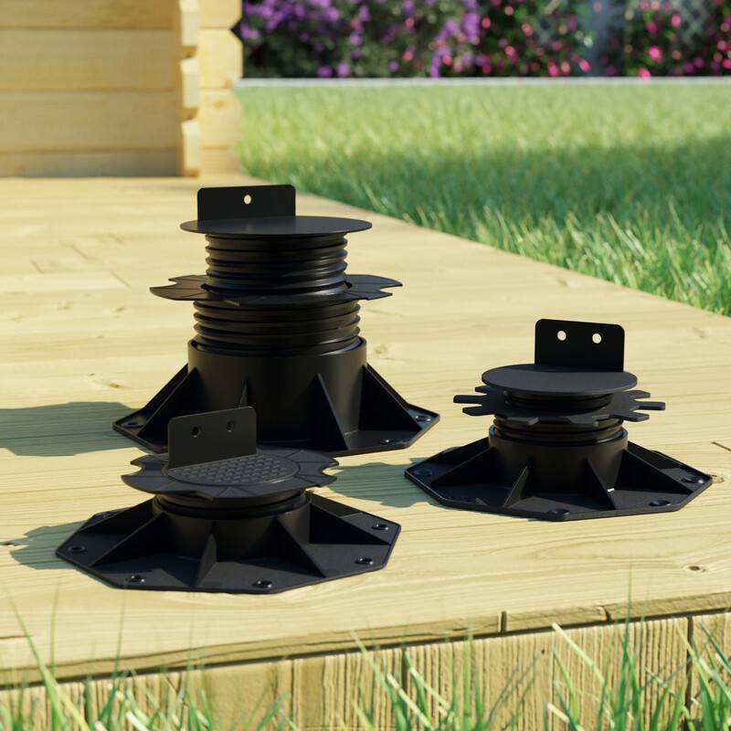 Lot de 10 plots 60-138 mm pour terrasse bois et composite - Coloris - Noir, Unités - 10 plots - Image 4
