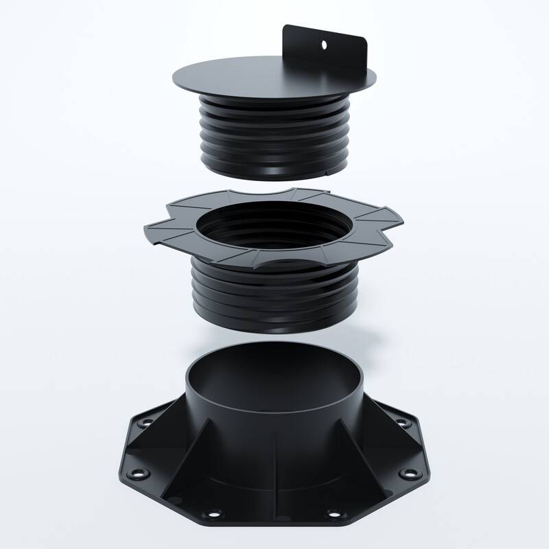 Lot de 10 plots 60-138 mm pour terrasse bois et composite - Coloris - Noir, Unités - 10 plots - Image 3