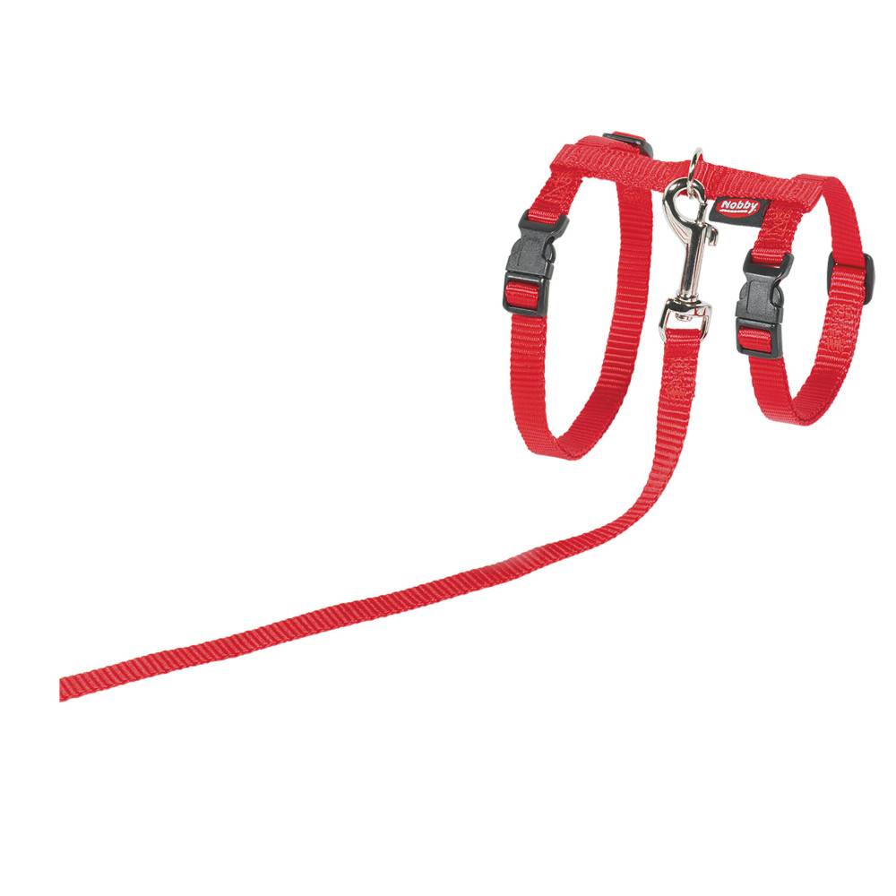 animallparadise - Harnais avec laisse 1.20m, couleur rouge, pour les Grands chats. - Image 2