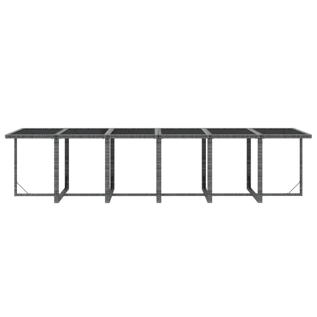 ComfortXL - Grande Table de Jardin 12 Places Encastrable Résine Tressée Grise – ComfortXL Outdoor Living - Image 8