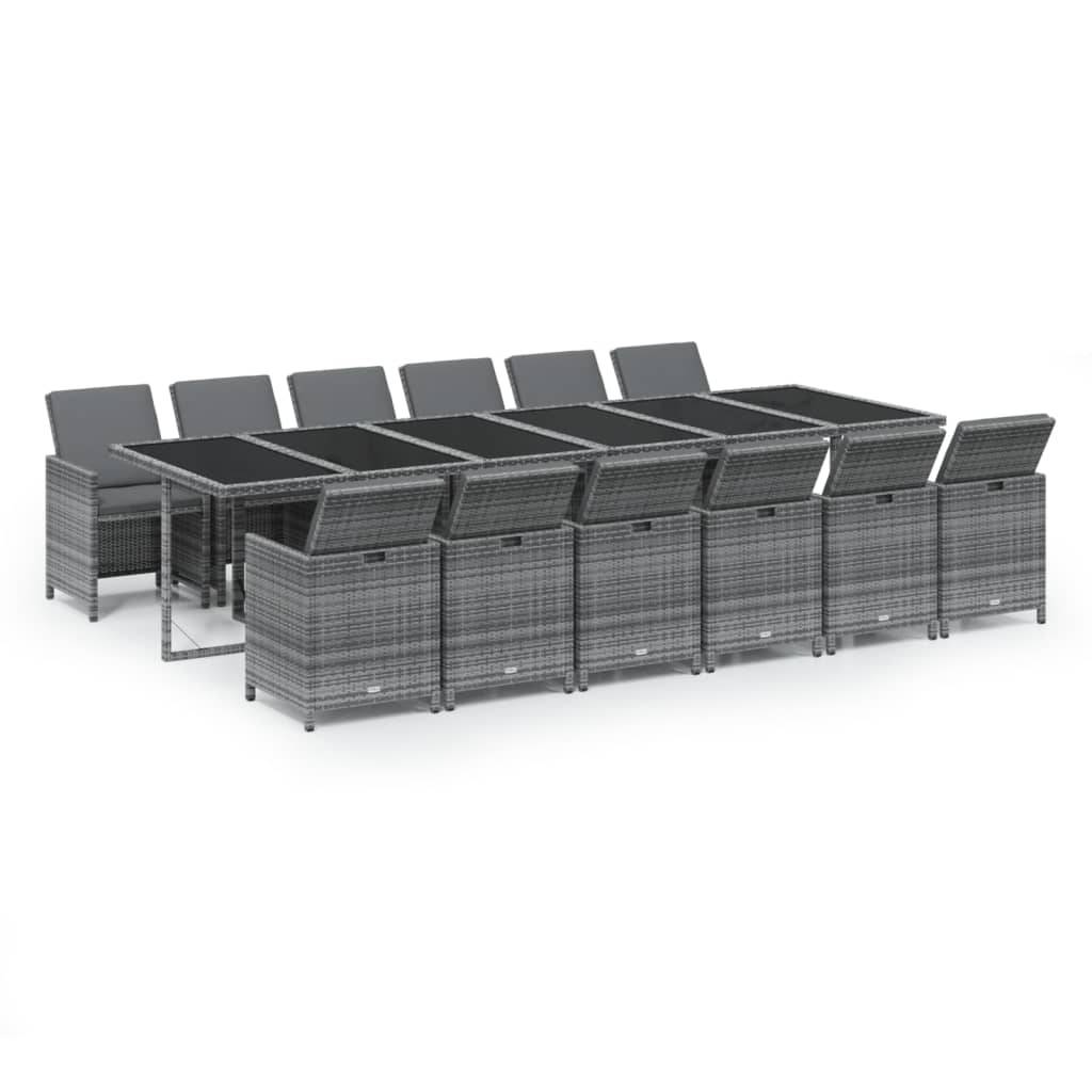 ComfortXL - Grande Table de Jardin 12 Places Encastrable Résine Tressée Grise – ComfortXL Outdoor Living - Image 2