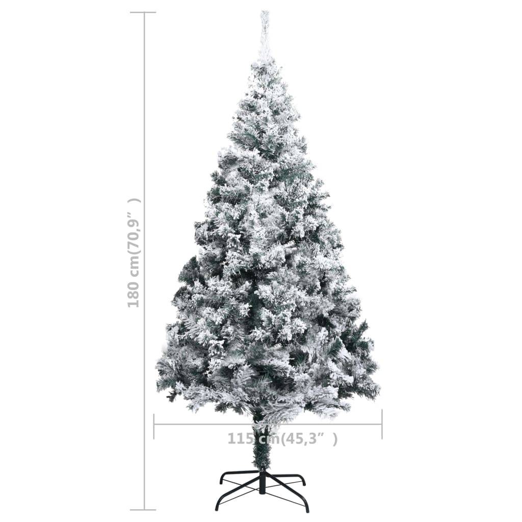 Sapin de Noël | Arbre de Noël artificiel avec neige floquée vert 180 cm PVC Maison Chic - Image 6