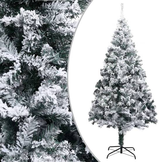 Sapin de Noël | Arbre de Noël artificiel avec neige floquée vert 180 cm PVC Maison Chic - Image 2